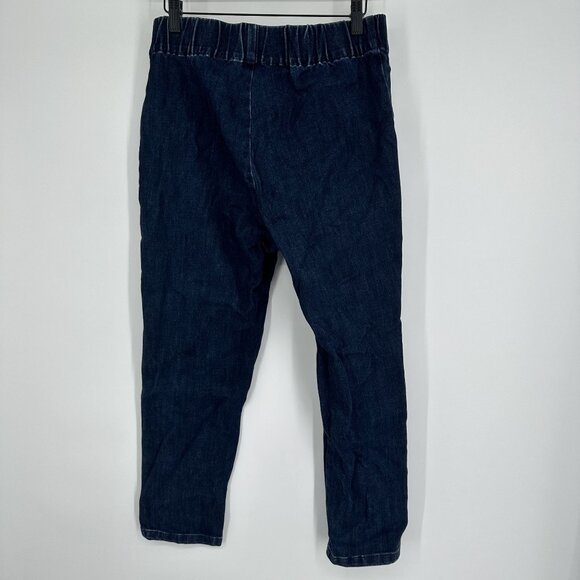 Soft Surroundings Women's Pull On Jeans Size Medium Dark Wash - Picture 2 of 5